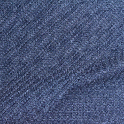 Jacquard Polyester Stretch Rib Knit Fabric, 211 gsm, 190 cm — Navy