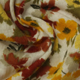 Yellow Flowers Crepe, Polyester — photo 1