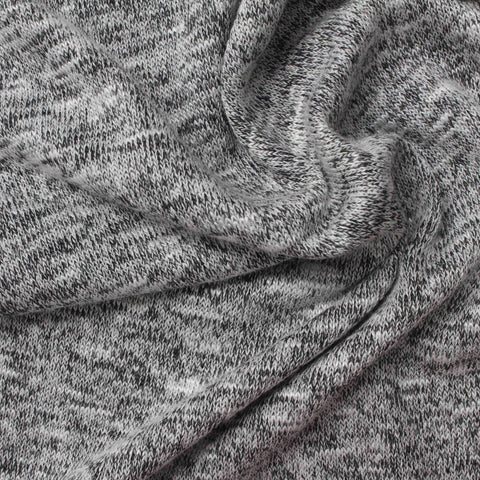 Black Marl Chunky Knit, Viscose-Poly, 226 gsm