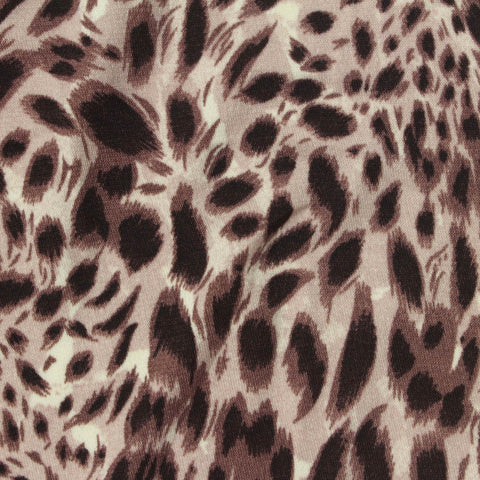 Brown Leopard Knit, Polyester, 200 gsm