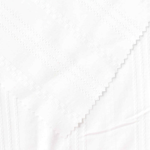 White Vertical-Stripe Jacquard, Cotton