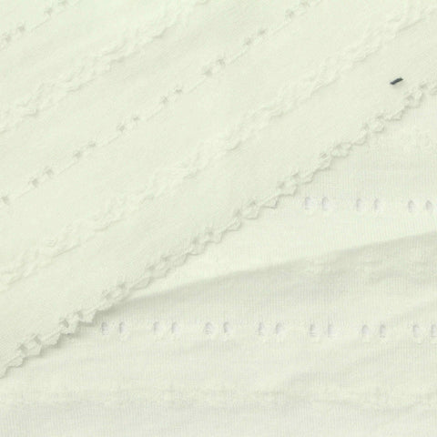 Jacquard Polyester Viscose Stretch Knit Fabric, 215 gsm, 180 cm — White