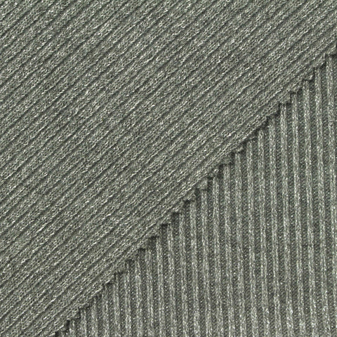 Grey Marl Rib Knit, Polyester, 360 gsm