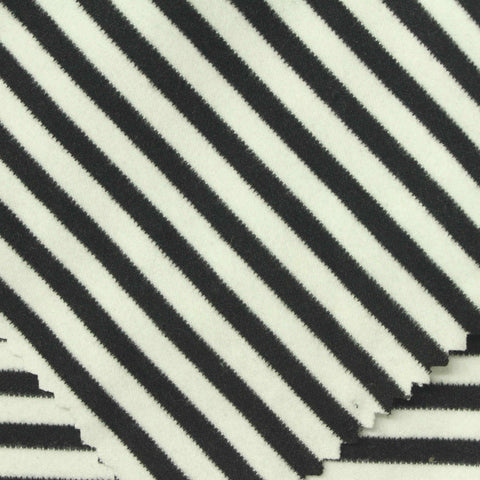 Black Horizontal-Stripe Velvet, Polyester, 260 gsm