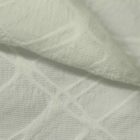 White Geometric-Diamond Jacquard, Polyester, 244 gsm