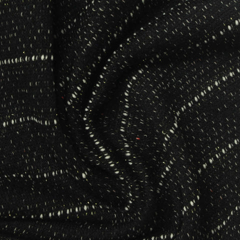 White Horizontal-Stripe French Terry, Poly-Cotton