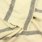 Cream Horizontal-Stripe Rib Knit, Viscose-Poly, 267 gsm — photo 1