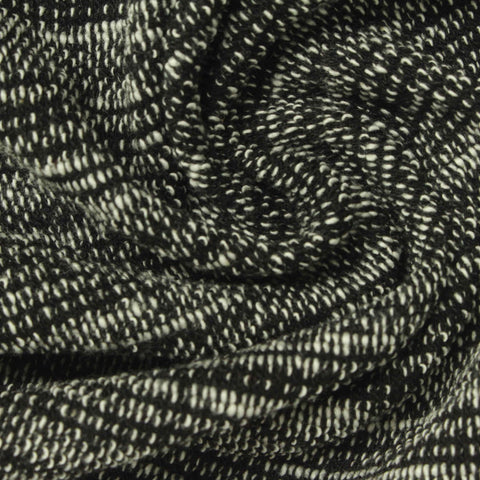 Black Marl French Terry, Poly-Cotton, 310 gsm