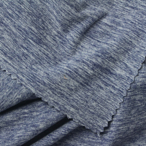 Blue Marl Jersey Knit, Polyester, 210 gsm, 150 cm