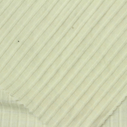 Striped Viscose Stretch Rib Knit Fabric, 260 gsm, 130 cm — Green