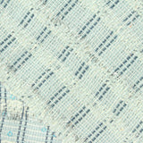 Light Blue Vertical-Stripe Bouclé, Polyester — photo 1