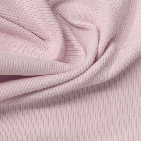 Cotton Stretch Rib Knit Fabric, 240 gsm, 125 cm — Pink
