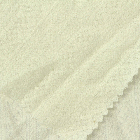 Cream Vertical-Stripe Jacquard, Cotton-Poly