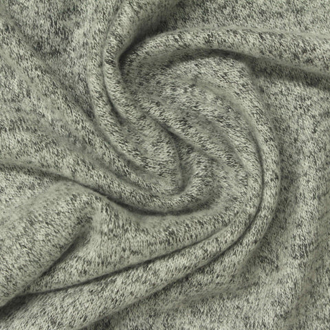 Dark Grey Marl Chunky Knit, Viscose-Poly, 172 gsm