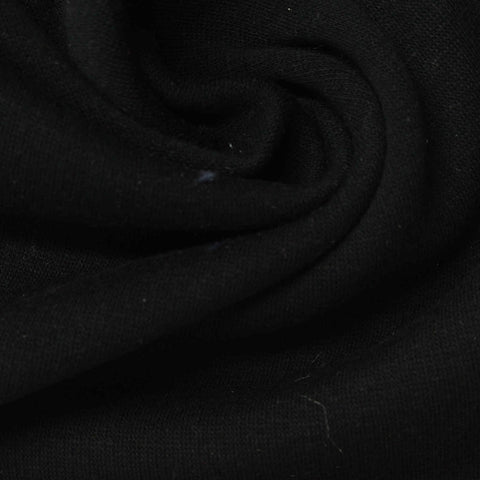 Cotton Polyester Stretch Velvet Fabric, 290 gsm, 165 cm — Black