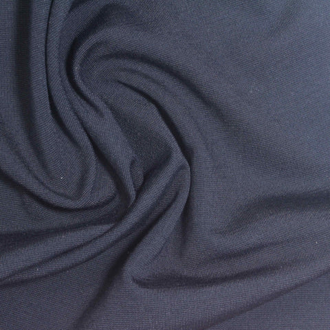 Viscose Nylon Stretch Ponte Knit Fabric, 240 gsm, 150 cm — Navy