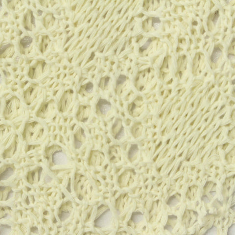Light Yellow Floral Pointelle Knit, Poly-Cotton