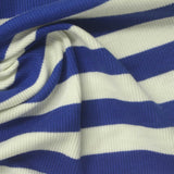 Blue Horizontal-Stripe Rib Knit, Cotton — photo 1