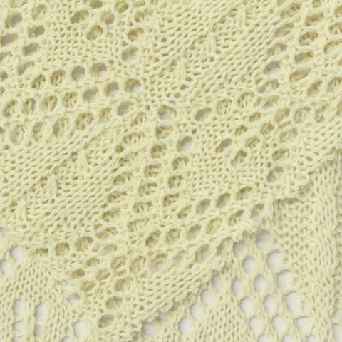 Cream Openwork Pointelle Knit, Poly-Cotton, 253 gsm
