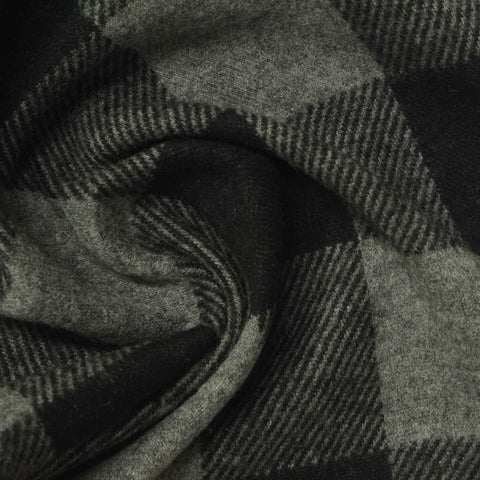Black Plaid Jacquard, Poly-Viscose, 290 gsm