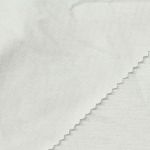 Jacquard Polyester Stretch Knit Fabric, 270 gsm, 165 cm — White
