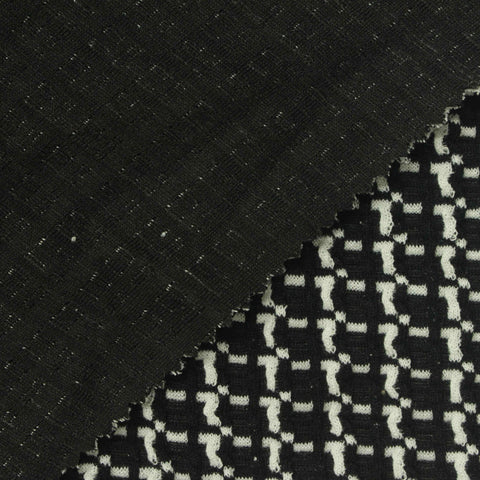 White Geometric Jacquard, Polyester, 300 gsm
