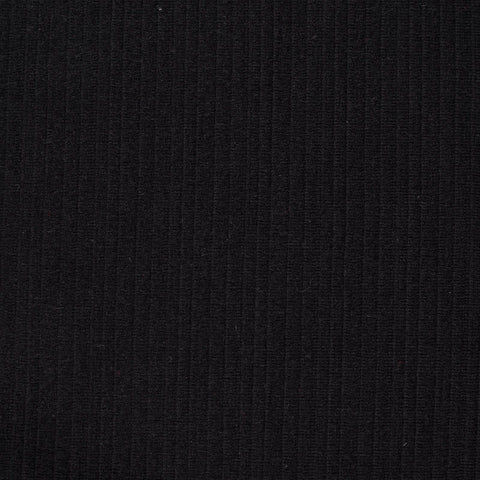 Yarn-Dyed Polyester Stretch Knit Fabric, 340 gsm, 150 cm — Black, ref EF-10752