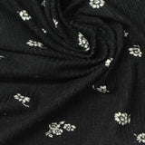 White Floral Rib Knit, Viscose, 260 gsm — photo 1