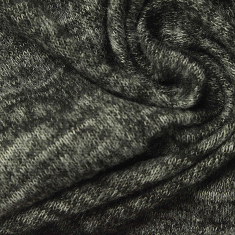 Dark Grey Marl Chunky Knit, Polyester, 158 gsm