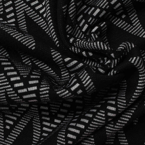 Black Geometric Jacquard, Viscose-Poly, 201 gsm