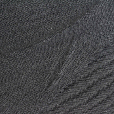 Cotton Polyester Stretch Rib Knit Fabric, 300 gsm, 172 cm — Grey