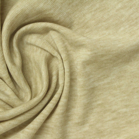 Light Yellow Marl Rib Knit, Tencel Lyocell-Wool