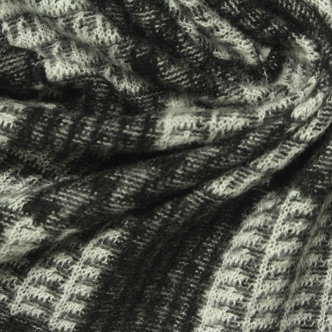 Black Large-Check Jacquard, Viscose-Poly