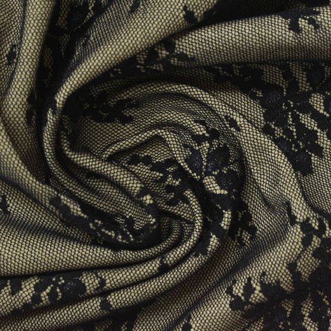 Black Floral Lace, 230 gsm