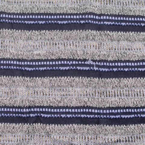 Dark Grey Horizontal-Stripe Chunky Knit, Poly-Viscose, 178 gsm