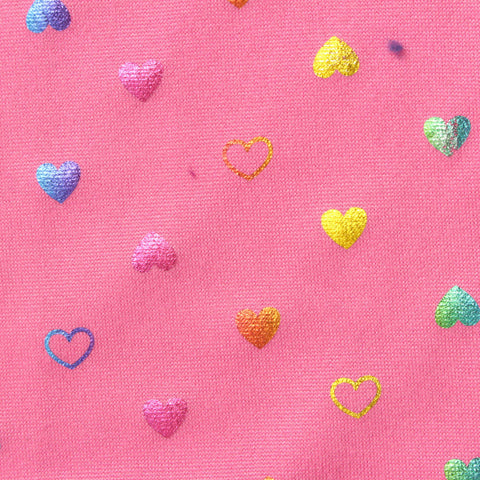 Pink Hearts Milk Silk Knit, Polyester