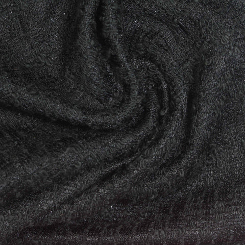 Dark Grey Subtle-Fleck Bouclé, Poly-Cotton