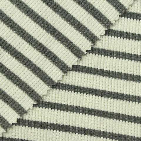 Charcoal Stripe Waffle Knit, Polyester