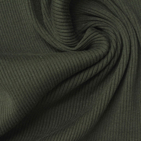 Rib Knit Fabric, 180 gsm, 60 cm — Green