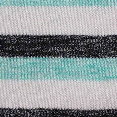 White Horizontal-Stripe Rib Knit, Poly-Viscose, 160 gsm