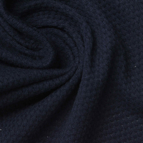 100% Cotton Piqué Knit Fabric, 145 gsm, 170 cm — Navy