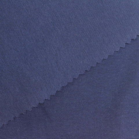 100% Cotton Rib Knit Fabric, 200 gsm, 180 cm — Navy