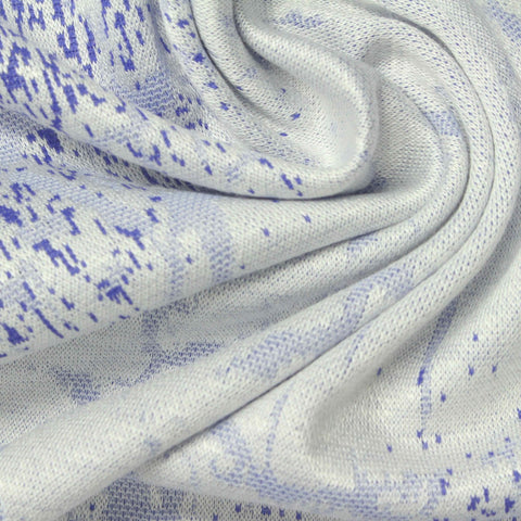 Light Blue Abstract Jacquard, Viscose-Poly