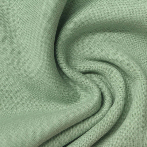 Cotton Viscose Rib Knit Fabric, 390 gsm, 166 cm — Green