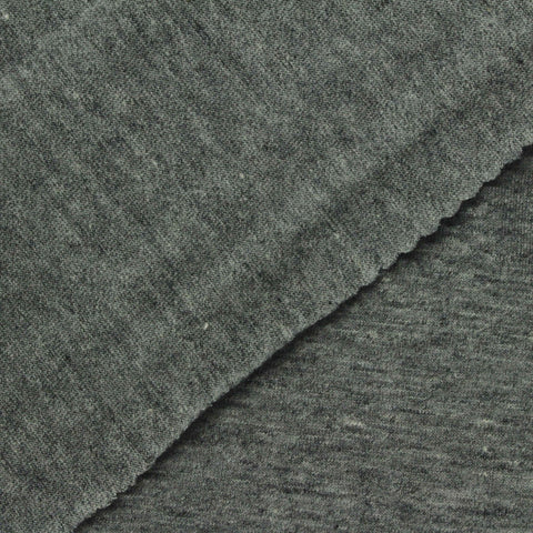 Dark Grey Heathered-Marl Jersey Knit, Cotton-Poly, 150 gsm, 126 cm