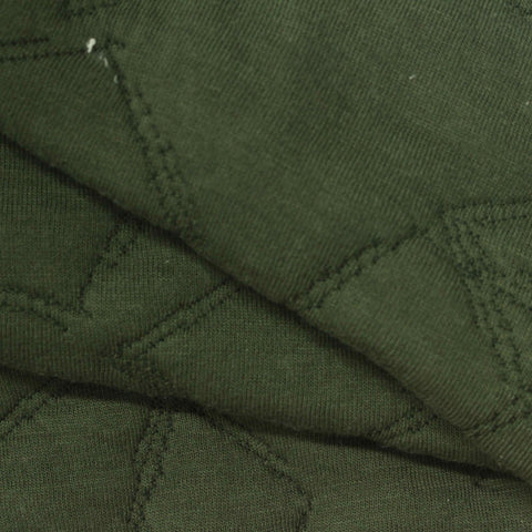 Dark Green Geometric-Diamond Jacquard, Poly-Cotton