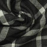 Black Check Interlock Knit, Polyester, 240 gsm — photo 1
