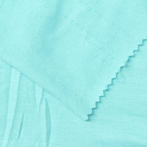 Viscose Polyester Stretch French Terry Fabric, 165 gsm — Blue