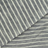 Dark Blue Horizontal-Stripe Jersey Knit, Cotton-Poly — photo 1
