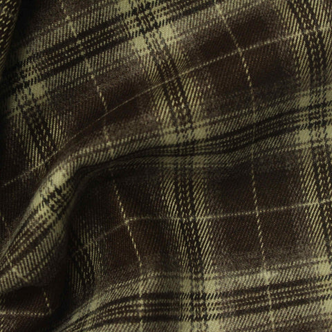 Brown Plaid Woven, Poly-Viscose, 285 gsm, 150 cm, ref EF-265200